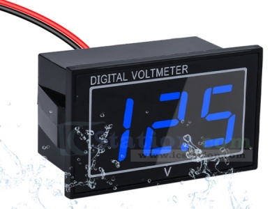 Waterproof 0.56inch DC Digital Voltage Meter, DC5-130V Blue LED Battery Volt Meter Gauge Voltage Display for Golf Cart Car, Boats